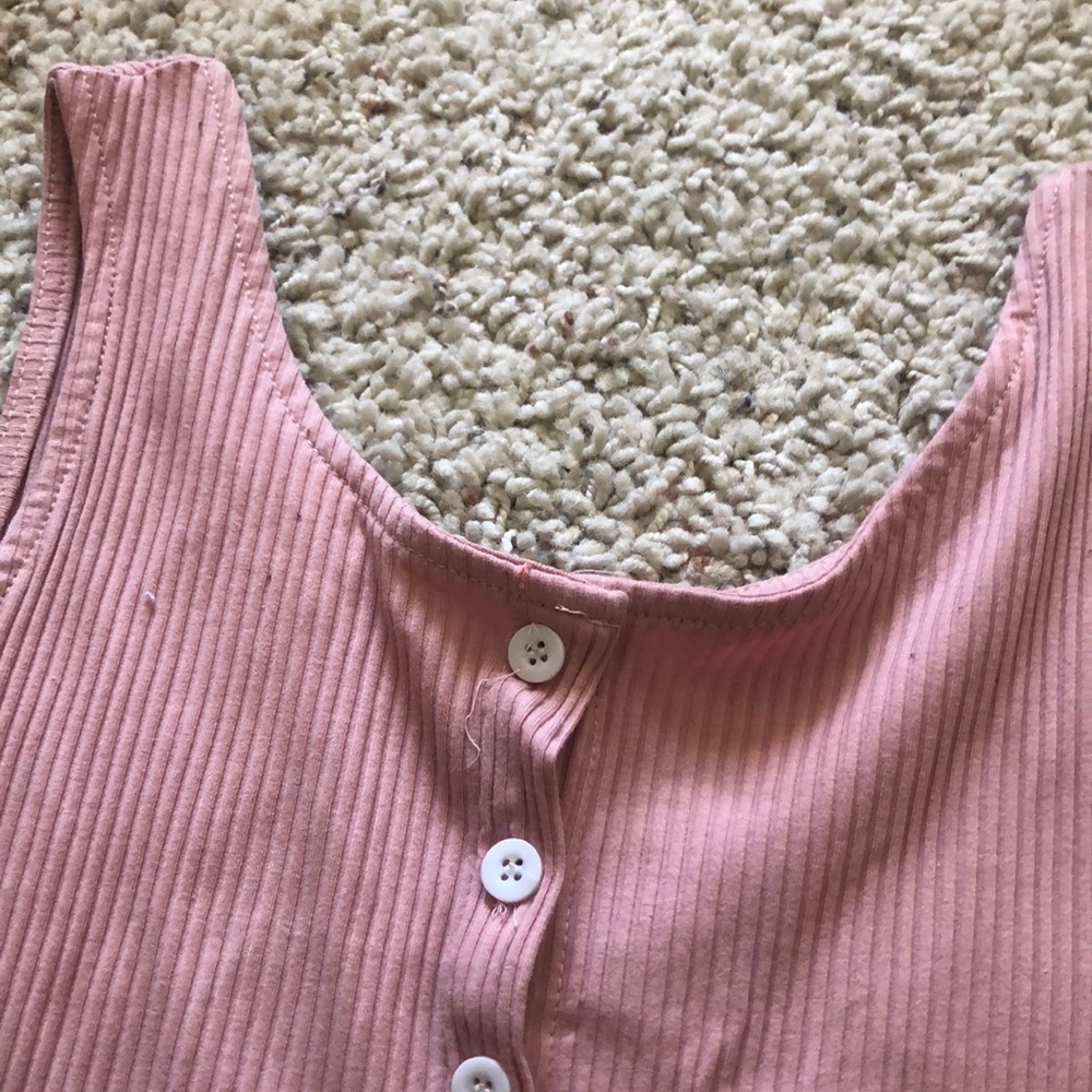 Pink Button top - Picture 2 of 3
